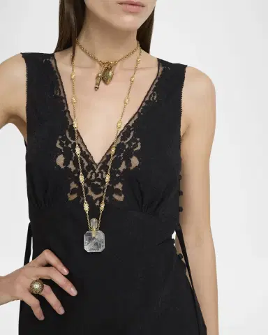 Chloé Silk Jacquard & Lace Sleeveless Column Dress | Thumbnail 5 Chloé Silk Jacquard & Lace Sleeveless Column Dress | Thumbnail 5