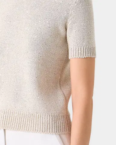 Akris Paillette Linen-Cotton Short-Sleeve Sweater | Thumbnail 5 Akris Paillette Linen-Cotton Short-Sleeve Sweater | Thumbnail 5