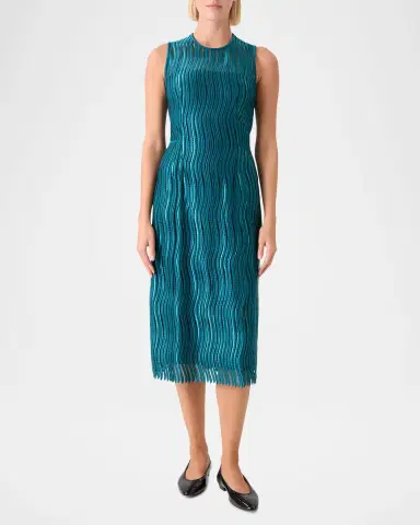 Akris Techno Wave Guipure Sheath Midi Dress | Thumbnail 2 Akris Techno Wave Guipure Sheath Midi Dress | Thumbnail 2