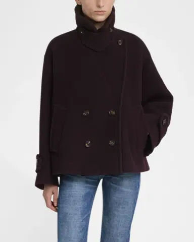 Chloé Wool Double-Breasted Oversized Pea Coat | Thumbnail 4 Chloé Wool Double-Breasted Oversized Pea Coat | Thumbnail 4