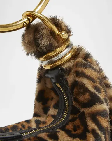 Chloé Bracelet Hobo Bag in Leopard-Print Shearling | Thumbnail 6 Chloé Bracelet Hobo Bag in Leopard-Print Shearling | Thumbnail 6