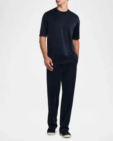 Giorgio Armani Men 's Relaxed-Fit Cupro Trousers | Thumbnail 2 Giorgio Armani Men 's Relaxed-Fit Cupro Trousers | Thumbnail 2