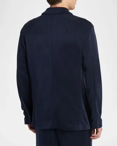 Giorgio Armani Men 's Cupro Blend Patch-Pocket Blazer | Thumbnail 3 Giorgio Armani Men 's Cupro Blend Patch-Pocket Blazer | Thumbnail 3