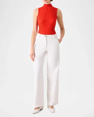 Akris Mock-Neck Wave Knit Sleeveless Top | Thumbnail 2 Akris Mock-Neck Wave Knit Sleeveless Top | Thumbnail 2