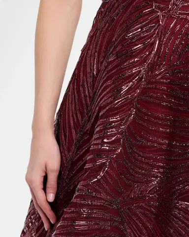 Naeem Khan Strapless Metallic Raffia Embroidered Ball Gown | Thumbnail 5 Naeem Khan Strapless Metallic Raffia Embroidered Ball Gown | Thumbnail 5