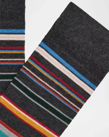 Paul Smith Men's Marek Color-Block Cotton Crew Socks | Thumbnail 2 Paul Smith Men's Marek Color-Block Cotton Crew Socks | Thumbnail 2