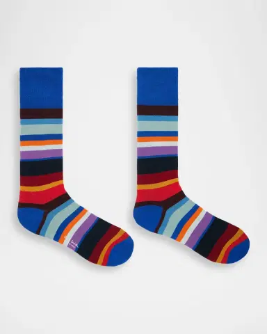 Paul Smith Men's Marek Color-Block Cotton Crew Socks | Thumbnail 3 Paul Smith Men's Marek Color-Block Cotton Crew Socks | Thumbnail 3