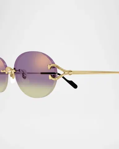 Cartier Classic C Motif Rimless Round Metal Sunglasses | Thumbnail 3 Cartier Classic C Motif Rimless Round Metal Sunglasses | Thumbnail 3