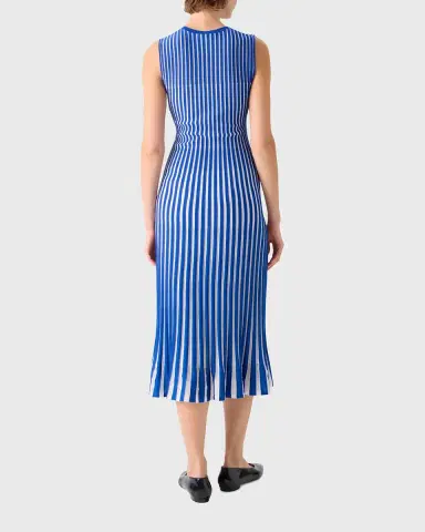 Akris Striped Plisse Silk Knit Midi Dress | Thumbnail 3 Akris Striped Plisse Silk Knit Midi Dress | Thumbnail 3