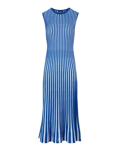 Akris Striped Plisse Silk Knit Midi Dress | Thumbnail 1 Akris Striped Plisse Silk Knit Midi Dress | Thumbnail 1