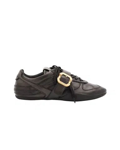Miu Miu Allacciate Leather Buckle Low-Top Sneakers | Thumbnail 1 Miu Miu Allacciate Leather Buckle Low-Top Sneakers | Thumbnail 1