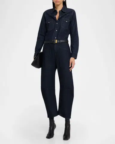 Nili Lotan Travis Denim Western Shirt | Thumbnail 2 Nili Lotan Travis Denim Western Shirt | Thumbnail 2