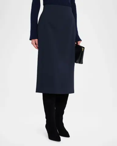 Lafayette 148 New York Finesse Crepe Midi Pencil Skirt | Thumbnail 4 Lafayette 148 New York Finesse Crepe Midi Pencil Skirt | Thumbnail 4