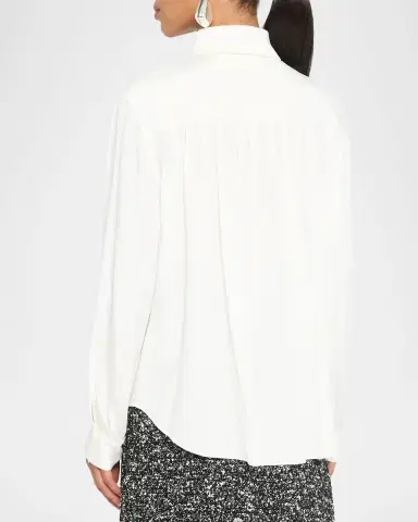 Lafayette 148 New York Pleated Button-Down Shirt | Thumbnail 3 Lafayette 148 New York Pleated Button-Down Shirt | Thumbnail 3