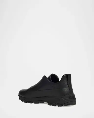 ZEGNA Men 's Triple Stitch Monte Grained Leather Slip-On Sneakers | Thumbnail 4 ZEGNA Men 's Triple Stitch Monte Grained Leather Slip-On Sneakers | Thumbnail 4