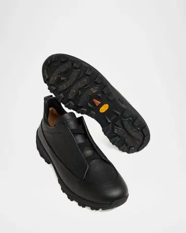ZEGNA Men 's Triple Stitch Monte Grained Leather Slip-On Sneakers | Thumbnail 5 ZEGNA Men 's Triple Stitch Monte Grained Leather Slip-On Sneakers | Thumbnail 5