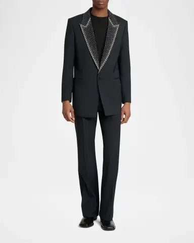 AMIRI Men's Sequin Peak Lapel Oversized Blazer | Thumbnail 2 AMIRI Men's Sequin Peak Lapel Oversized Blazer | Thumbnail 2