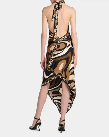 Pucci Marmo-Print Silk Twill Foulard Midi Halter Dress | Thumbnail 5 Pucci Marmo-Print Silk Twill Foulard Midi Halter Dress | Thumbnail 5