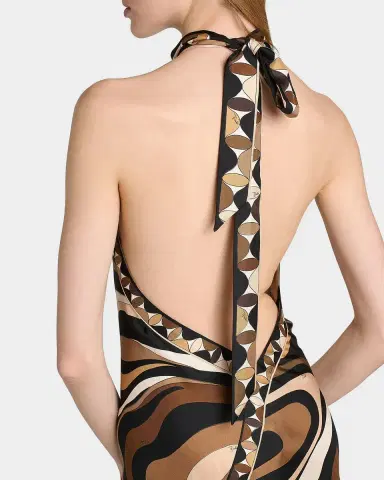 Pucci Marmo-Print Silk Twill Foulard Midi Halter Dress | Thumbnail 6 Pucci Marmo-Print Silk Twill Foulard Midi Halter Dress | Thumbnail 6