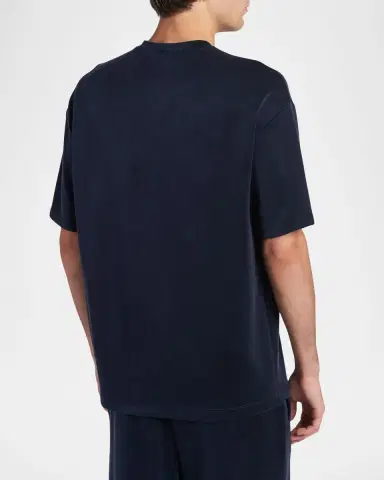 Giorgio Armani Men 's Nylon and Cupro Crewneck T-Shirt | Thumbnail 3 Giorgio Armani Men 's Nylon and Cupro Crewneck T-Shirt | Thumbnail 3