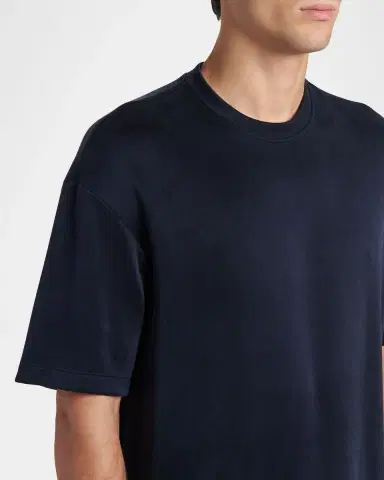 Giorgio Armani Men 's Nylon and Cupro Crewneck T-Shirt | Thumbnail 5 Giorgio Armani Men 's Nylon and Cupro Crewneck T-Shirt | Thumbnail 5