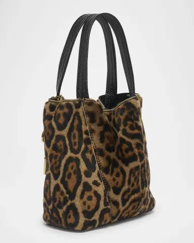 Chloé Spin Tote Bag in Leopard-Print Shearling | Thumbnail 3 Chloé Spin Tote Bag in Leopard-Print Shearling | Thumbnail 3
