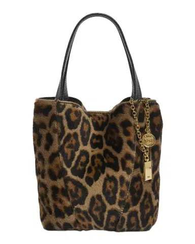 Chloé Spin Tote Bag in Leopard-Print Shearling | Thumbnail 1 Chloé Spin Tote Bag in Leopard-Print Shearling | Thumbnail 1