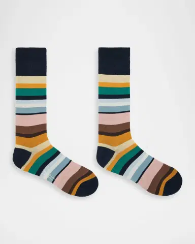 Paul Smith Men's Marek Color-Block Cotton Crew Socks | Thumbnail 3 Paul Smith Men's Marek Color-Block Cotton Crew Socks | Thumbnail 3