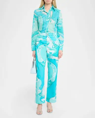 Pucci Orchidee-Print Cotton Button-Down Shirt | Thumbnail 2 Pucci Orchidee-Print Cotton Button-Down Shirt | Thumbnail 2
