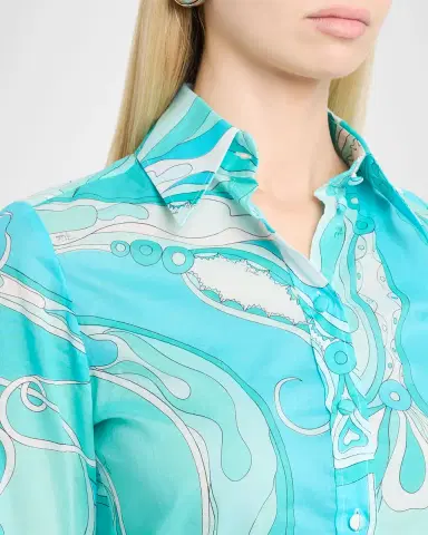 Pucci Orchidee-Print Cotton Button-Down Shirt | Thumbnail 5 Pucci Orchidee-Print Cotton Button-Down Shirt | Thumbnail 5