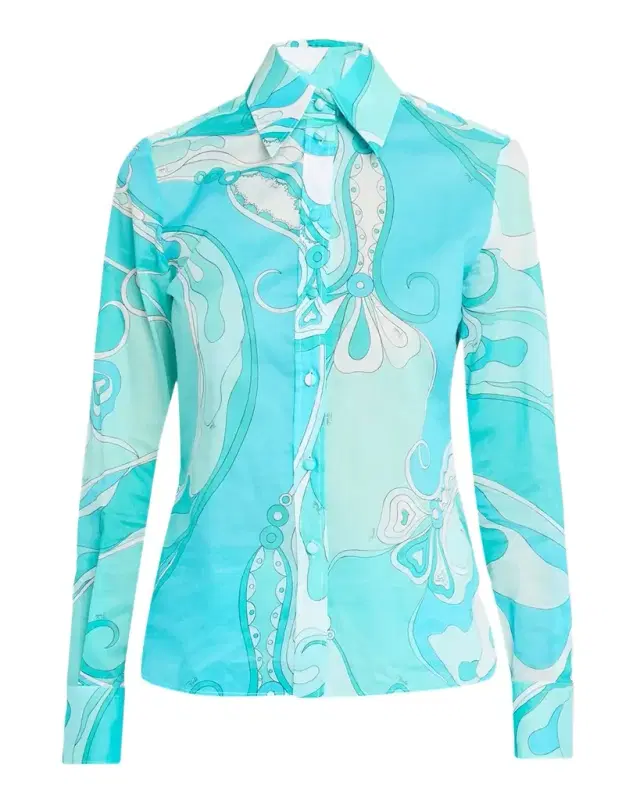 Orchidee-Print Cotton Button-Down Shirt Orchidee-Print Cotton Button-Down Shirt