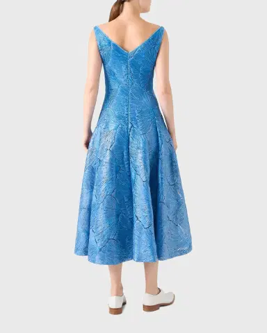 Akris Lacquered Sea Faille Sleeveless Midi Dress | Thumbnail 2 Akris Lacquered Sea Faille Sleeveless Midi Dress | Thumbnail 2