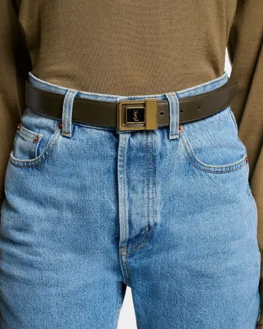 Saint Laurent YSL Buckle Leather Belt | Thumbnail 2 Saint Laurent YSL Buckle Leather Belt | Thumbnail 2
