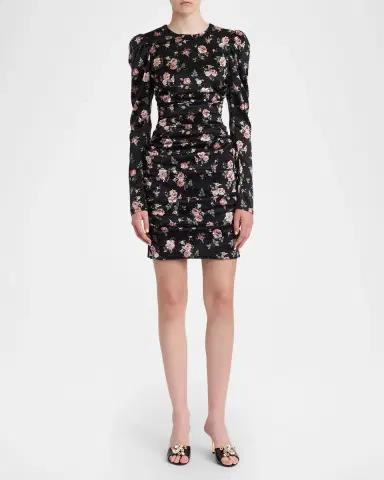 Dolce & Gabbana Small Rose Bouquets-Print Long Satin Dress | Thumbnail 2 Dolce & Gabbana Small Rose Bouquets-Print Long Satin Dress | Thumbnail 2
