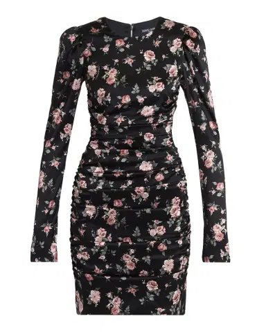 Dolce & Gabbana Small Rose Bouquets-Print Long Satin Dress | Thumbnail 1 Dolce & Gabbana Small Rose Bouquets-Print Long Satin Dress | Thumbnail 1