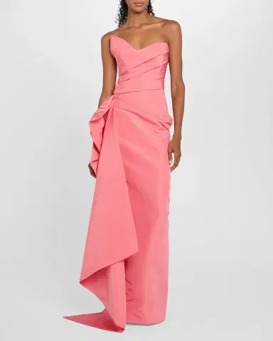 Monique Lhuillier Strapless Draped Silk Faille Gown | Thumbnail 2 Monique Lhuillier Strapless Draped Silk Faille Gown | Thumbnail 2