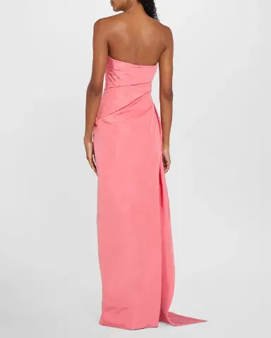 Monique Lhuillier Strapless Draped Silk Faille Gown | Thumbnail 3 Monique Lhuillier Strapless Draped Silk Faille Gown | Thumbnail 3
