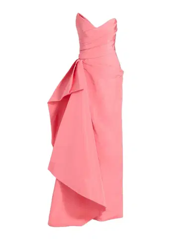 Monique Lhuillier Strapless Draped Silk Faille Gown | Thumbnail 1 Monique Lhuillier Strapless Draped Silk Faille Gown | Thumbnail 1