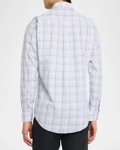 Peter Millar Men's Warren Crown Lite Cotton-Stretch Plaid Sport Shirt | Thumbnail 3 Peter Millar Men's Warren Crown Lite Cotton-Stretch Plaid Sport Shirt | Thumbnail 3