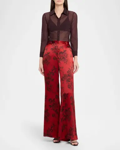 L'Agence Indiana Fitted Mesh Blouse | Thumbnail 2 L'Agence Indiana Fitted Mesh Blouse | Thumbnail 2