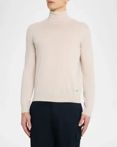 Brioni Men's Cashmere and Silk Slim Turtleneck Sweater | Thumbnail 4 Brioni Men's Cashmere and Silk Slim Turtleneck Sweater | Thumbnail 4