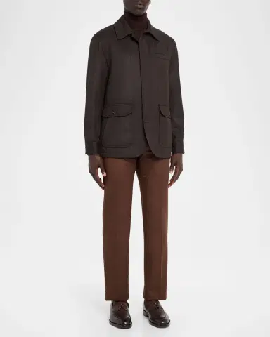 Brioni Men's Super 180 's Wool Herringbone Chore Jacket | Thumbnail 2 Brioni Men's Super 180 's Wool Herringbone Chore Jacket | Thumbnail 2