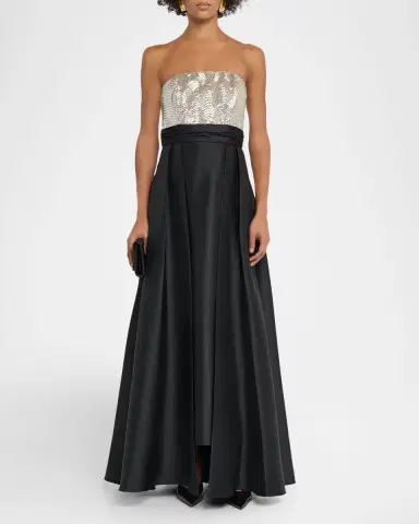 Shoshanna Tilly Sequined Strapless Gown | Thumbnail 2 Shoshanna Tilly Sequined Strapless Gown | Thumbnail 2