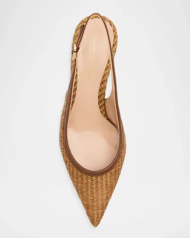 Gianvito Rossi Marbella Raffia Slingback Pumps | Thumbnail 4 Gianvito Rossi Marbella Raffia Slingback Pumps | Thumbnail 4