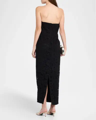 Milly Dolores Strapless Floral-Embroidered Lace Gown | Thumbnail 3 Milly Dolores Strapless Floral-Embroidered Lace Gown | Thumbnail 3