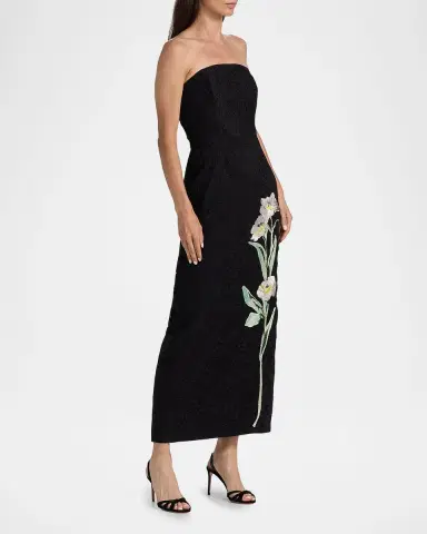 Milly Dolores Strapless Floral-Embroidered Lace Gown | Thumbnail 6 Milly Dolores Strapless Floral-Embroidered Lace Gown | Thumbnail 6