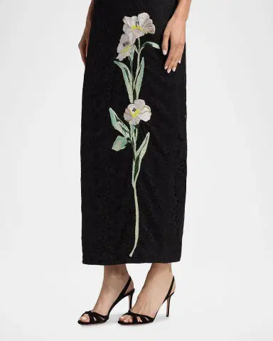 Milly Dolores Strapless Floral-Embroidered Lace Gown | Thumbnail 7 Milly Dolores Strapless Floral-Embroidered Lace Gown | Thumbnail 7