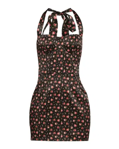 Dolce & Gabbana Floral-Print Satin Bustier Halter Mini Dress | Thumbnail 1 Dolce & Gabbana Floral-Print Satin Bustier Halter Mini Dress | Thumbnail 1