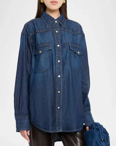 TWP OG Oversized Denim Ranchers Shirt | Thumbnail 4 TWP OG Oversized Denim Ranchers Shirt | Thumbnail 4