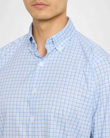 Peter Millar Men's Calvin Crown Lite Plaid Stretch Cotton Sport Shirt | Thumbnail 5 Peter Millar Men's Calvin Crown Lite Plaid Stretch Cotton Sport Shirt | Thumbnail 5